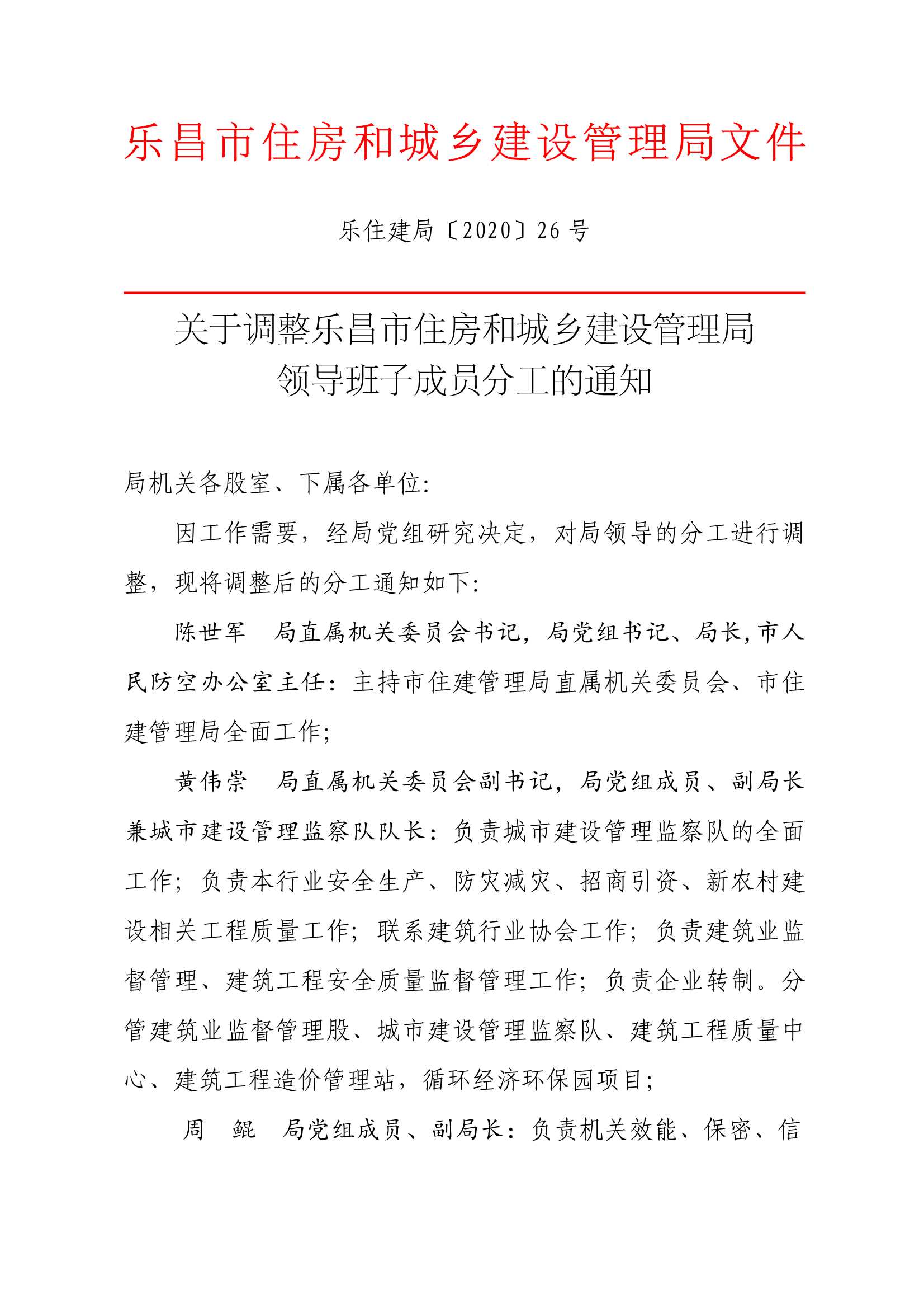 关于调整乐昌市住房和城乡建设管理局领导班子成员分工的通知_1.Jpeg